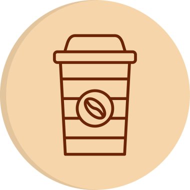 Kahve Kupası web simgesi, vektör çizim 