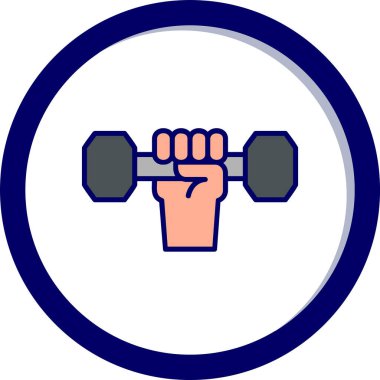 Dumbbell simgesi ile El 'in vektör illüstrasyonu 