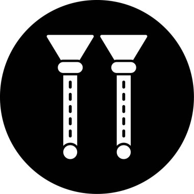 Flüt ağ simgesi, vektör illüstrasyonu