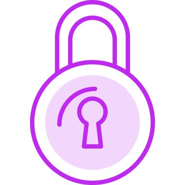 kilit düz simge vektör çizim