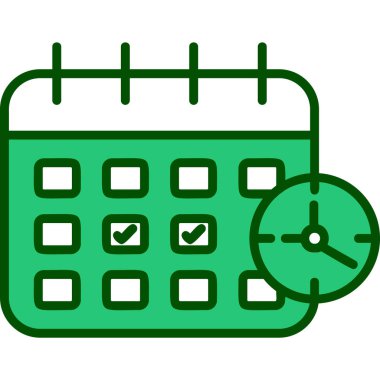 Zamanlama simgesi, vektör illüstrasyonu