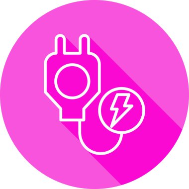 Elektrik prizi ve yıldırımın vektör çizimi