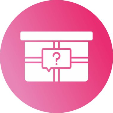 Gizem Kutusu simgesi, vektör illüstrasyonu basit tasarım