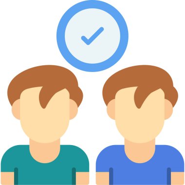 İş adamları simge vektör illüstrasyonuyla tanışıyor