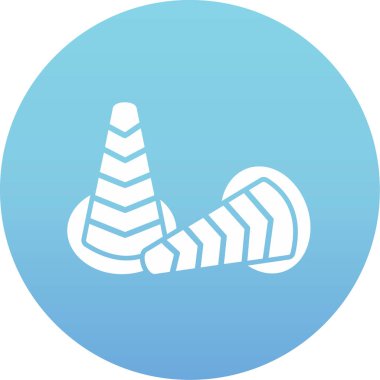 Trafik Konileri web simgesi, vektör illüstrasyonu