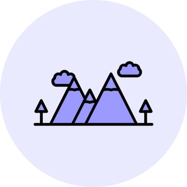 dağ tepesi ikonu vektör illüstrasyonu 