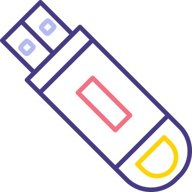 Flash disk simgesi, vektör illüstrasyon tasarımı