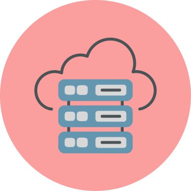 Bulut Sunucusu simgesi, vektör illüstrasyonu basit tasarım