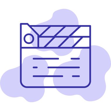 Alkış tahtası simgesi. Film yapma işareti, vektör illüstrasyonu