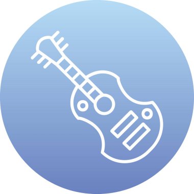 Gitar web simgesi, vektör çizim 