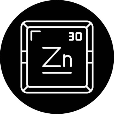 çinko kimyasal element simgesi web illüstrasyonu
