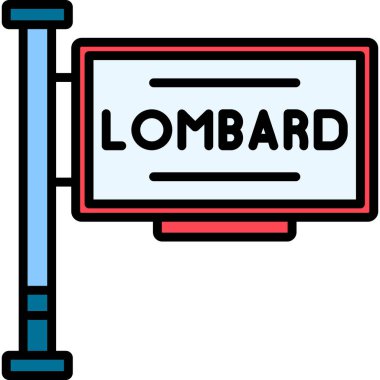 Lombard imza web simgesi, vektör illüstrasyonu