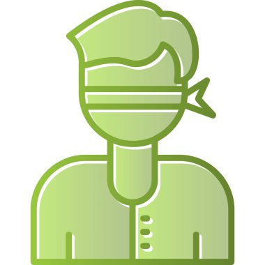 Gözleri bağlı bir adam. Web simgesi vektör illüstrasyonu