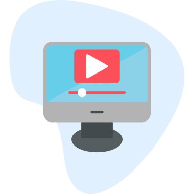 Video oynatıcı ikon vektör illüstrasyonu 