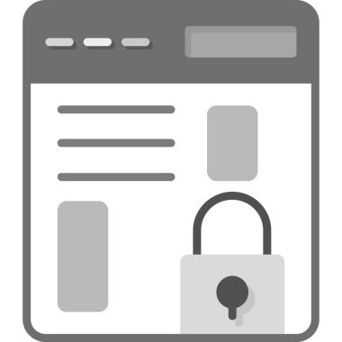 Tarayıcı Kilidi web simgesi, vektör illüstrasyonu