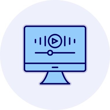 Müzik Video simgesinin vektör illüstrasyonu