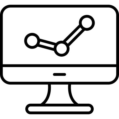 bilgisayar izleme simgesi, vektör illüstrasyonu basit tasarım