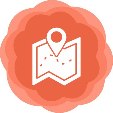 harita simgesinin vektör illüstrasyonu 