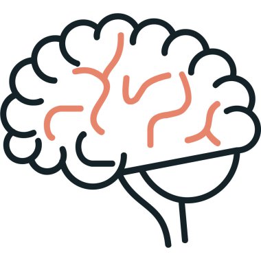 Beyin. Web simgesi basit illüstrasyon 