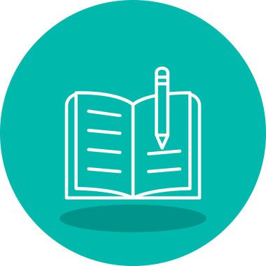 kitap ve kalem ikonu vektör illüstrasyonu