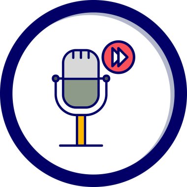 Podcast İleri sar. Web simgesi vektör illüstrasyonu        