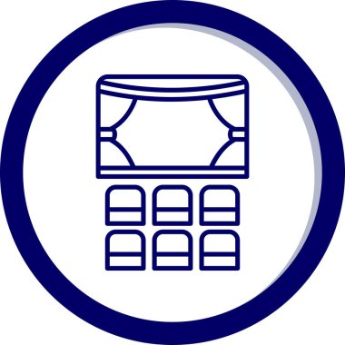 Tiyatro Web simgesi, vektör illüstrasyonu