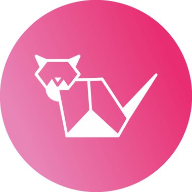 Kağıt kedi. Web simgesi basit illüstrasyon