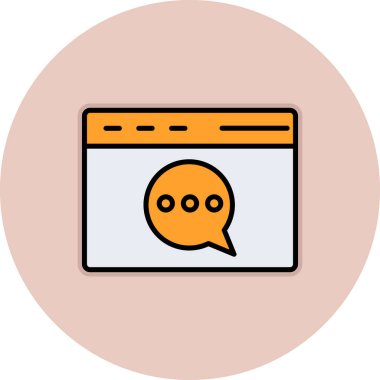 Web sohbet renk çizgisi vektörü simgesi 