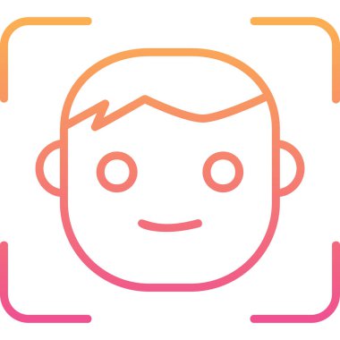 Yüz tanıma. Web simgesi basit illüstrasyon