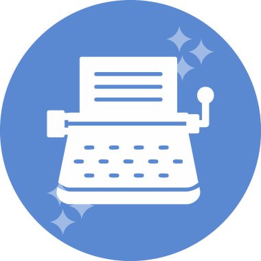 Daktilo. Web simgesi basit illüstrasyon 