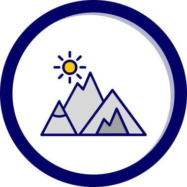 Dağlar. Web simgesi basit illüstrasyon  