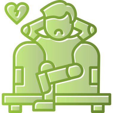 Koltukta yalnız bir adamın vektör çizimi