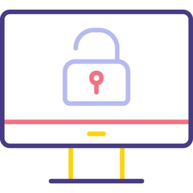 Güvenli olmayan bilgisayar vektör simgesi modern basit illüstrasyon