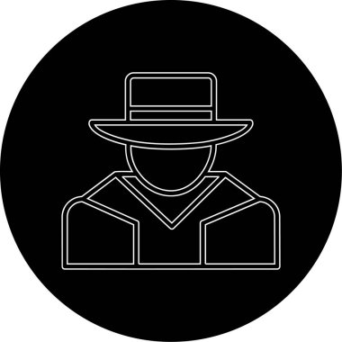 Şapkalı adam. Web simgesi basit illüstrasyon