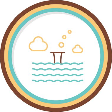 Dalış. Web simgesi basit illüstrasyon