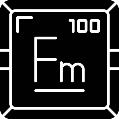 Fermium kimyasal elementi basit simge web illüstrasyonu