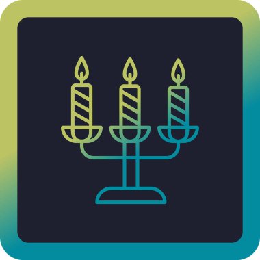 Bir şamdan ağ simgesinin vektör illüstrasyonu 