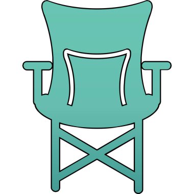 Kamp Sandalyesi Web simgesi, vektör illüstrasyonu