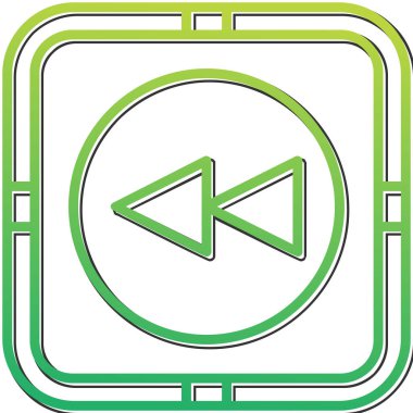 Hızlı Geri Dönüş simgesinin vektör illüstrasyonu 