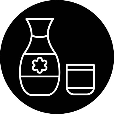 Kavanoz ikon vektör illüstrasyonunda alkol sakesi