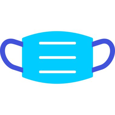 Tıbbi maske ikonu, düz stil. vektör illüstrasyonu 