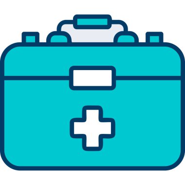 İlk Yardım Kit web simgesi, vektör illüstrasyonu 