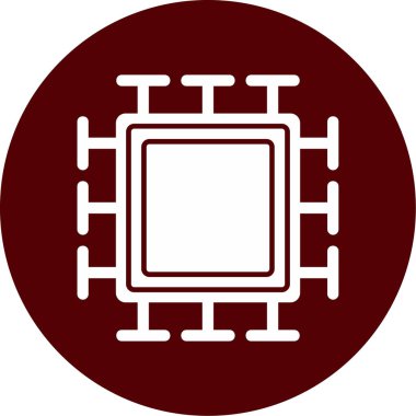  Mikroçip. Web simgesi basit illüstrasyon