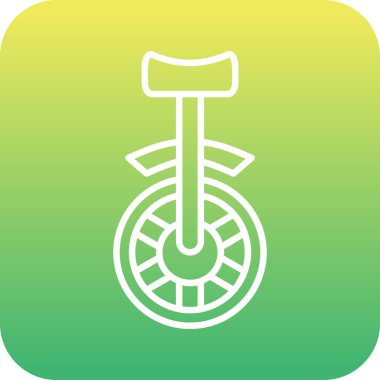 Tek tekerlekli bisiklet. Web simgesi basit illüstrasyon