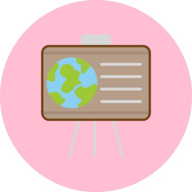 Coğrafya web simgesi, vektör illüstrasyonu