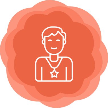 Yıldızlı erkek avatar. Web simgesi basit illüstrasyon 