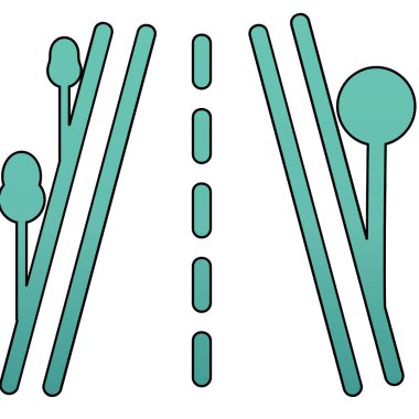 Otoyol. Web simgesi basit illüstrasyon 