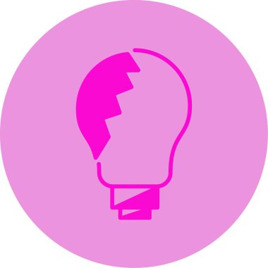 Kırık ampul simgesi, vektör illüstrasyonu