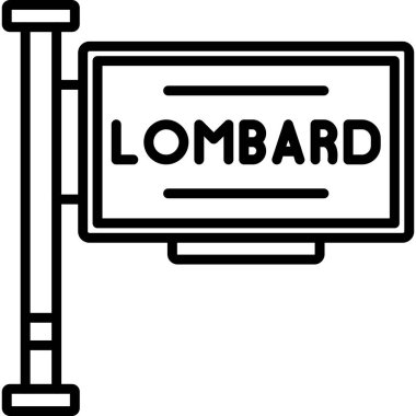 Lombard imza web simgesi, vektör illüstrasyonu
