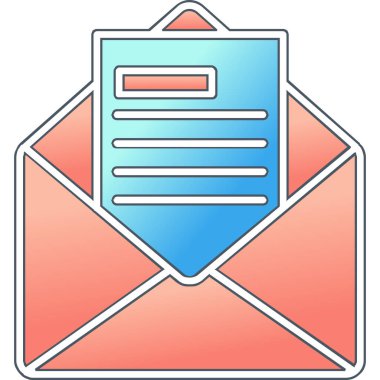 E- posta İş Teklif simgesi vektör illüstrasyonu